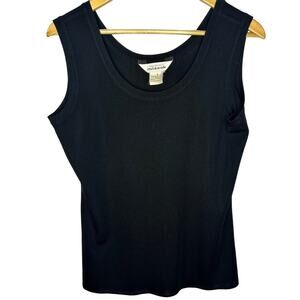 Misook Black Crewneck Tank Top Blouse Women's Size Small‎